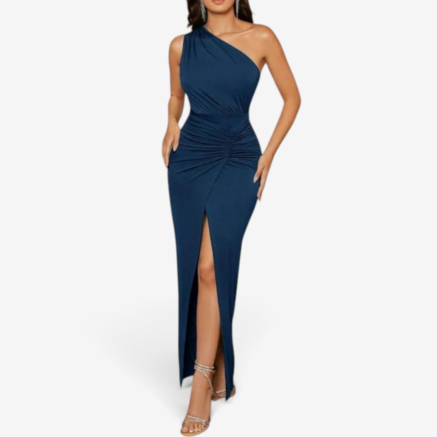 Alessandra™ Long one-shoulder dress