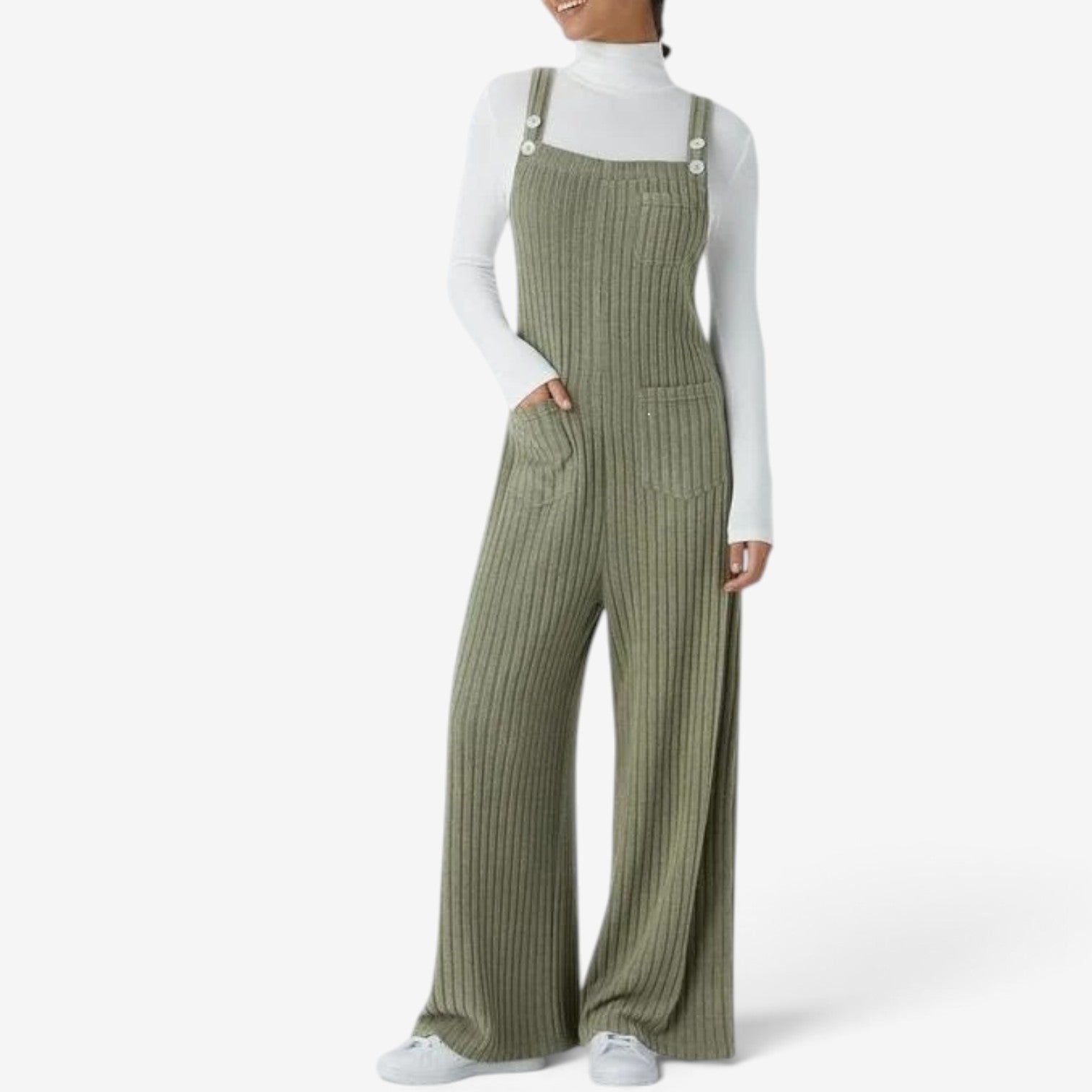Ellaria™ Ribbed wide-leg overalls