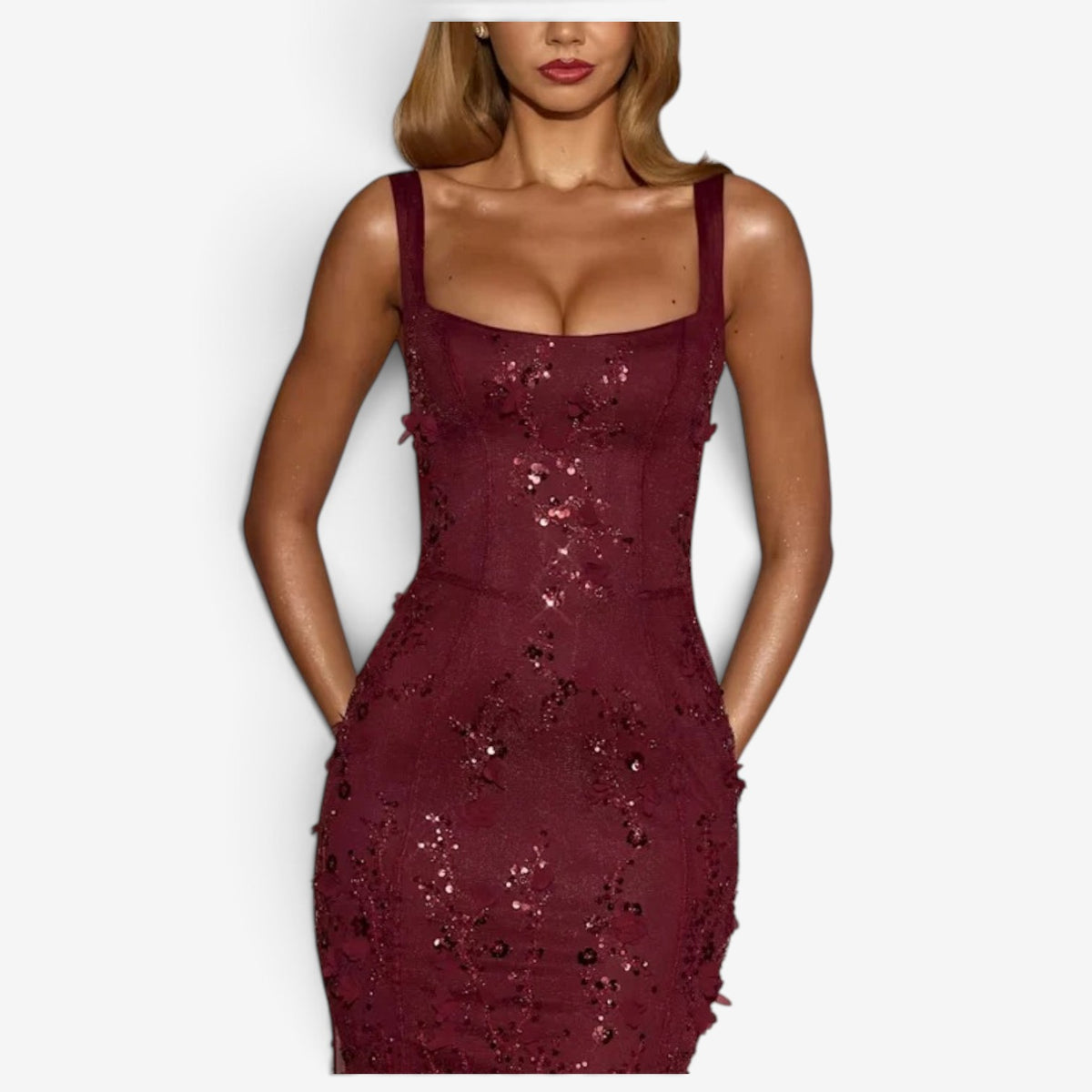 Solah™ Sequined maxi gown