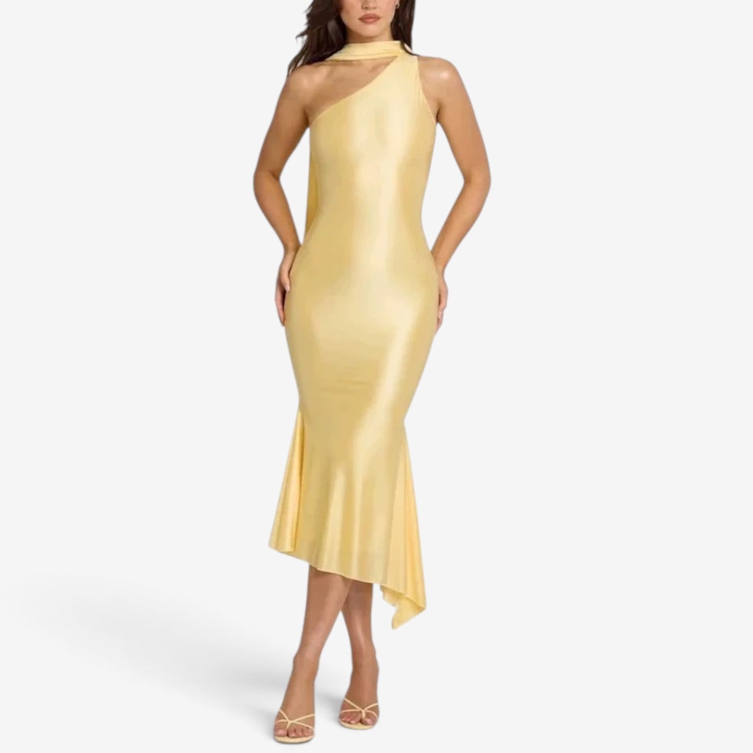 Keira™ Long one-shoulder dress