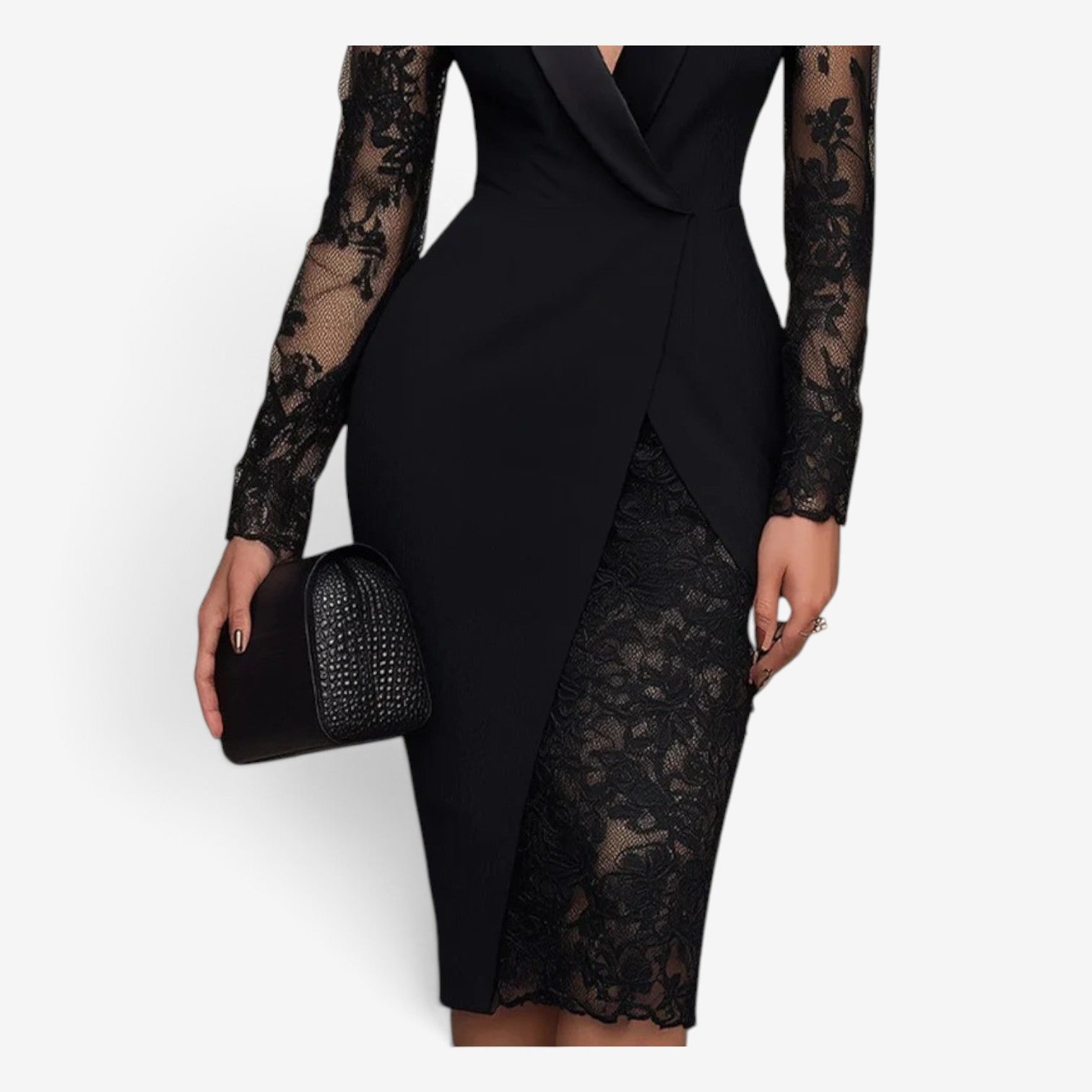 Mirae™ Tuxedo blazer midi dress