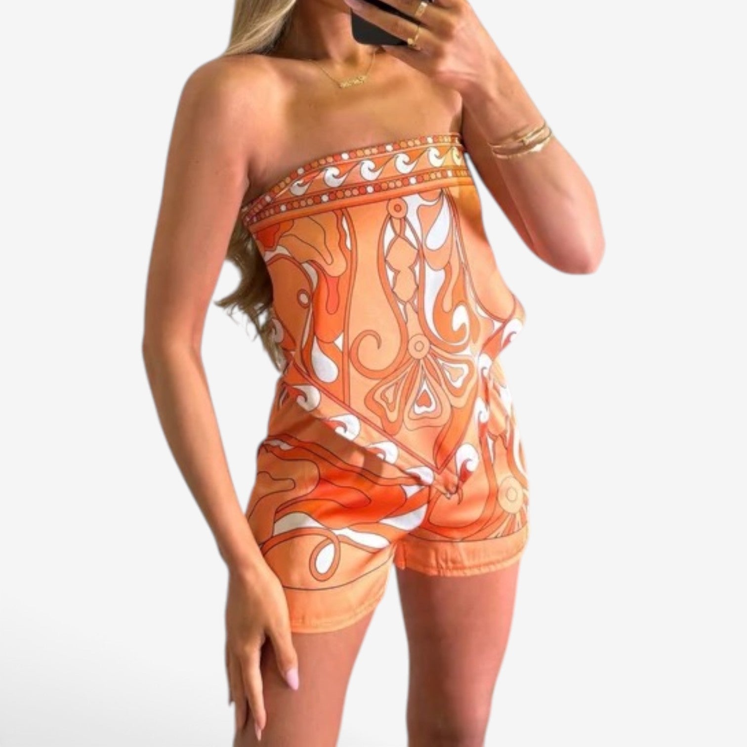Katelyn™ Strapless scarf print set
