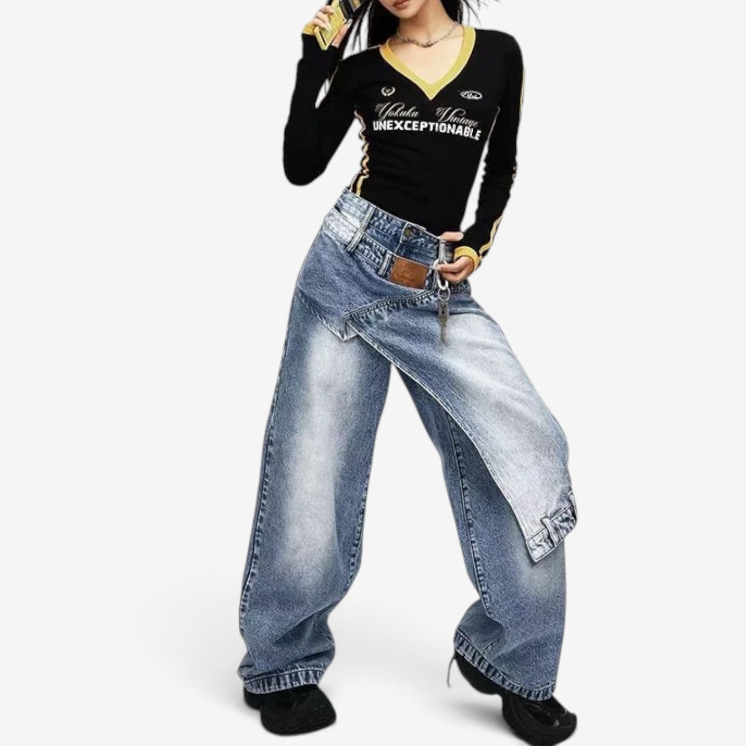 Milly™ Waistband baggy jeans