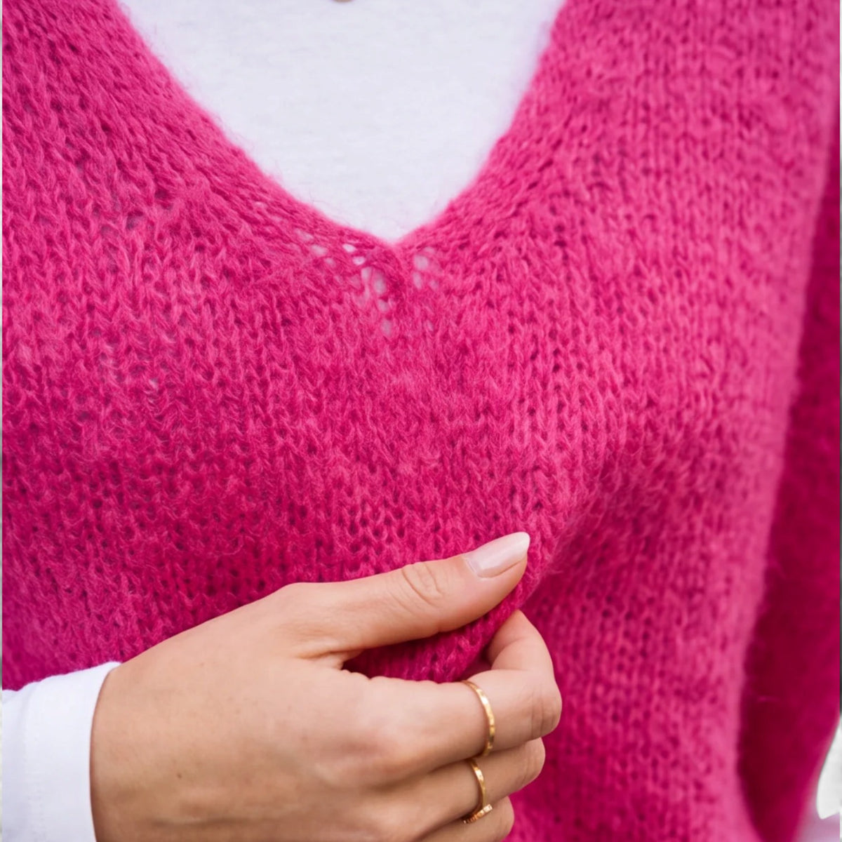 Aimee™ Oversized V-Neck Knit Vest
