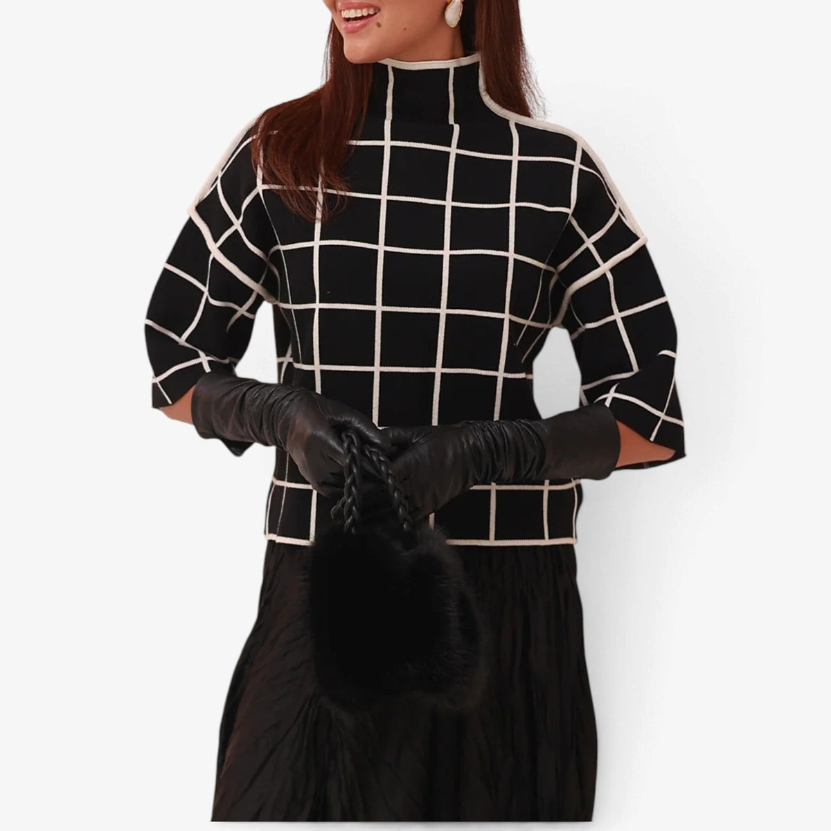 Margaux™ Geometric High-Neck Sweater
