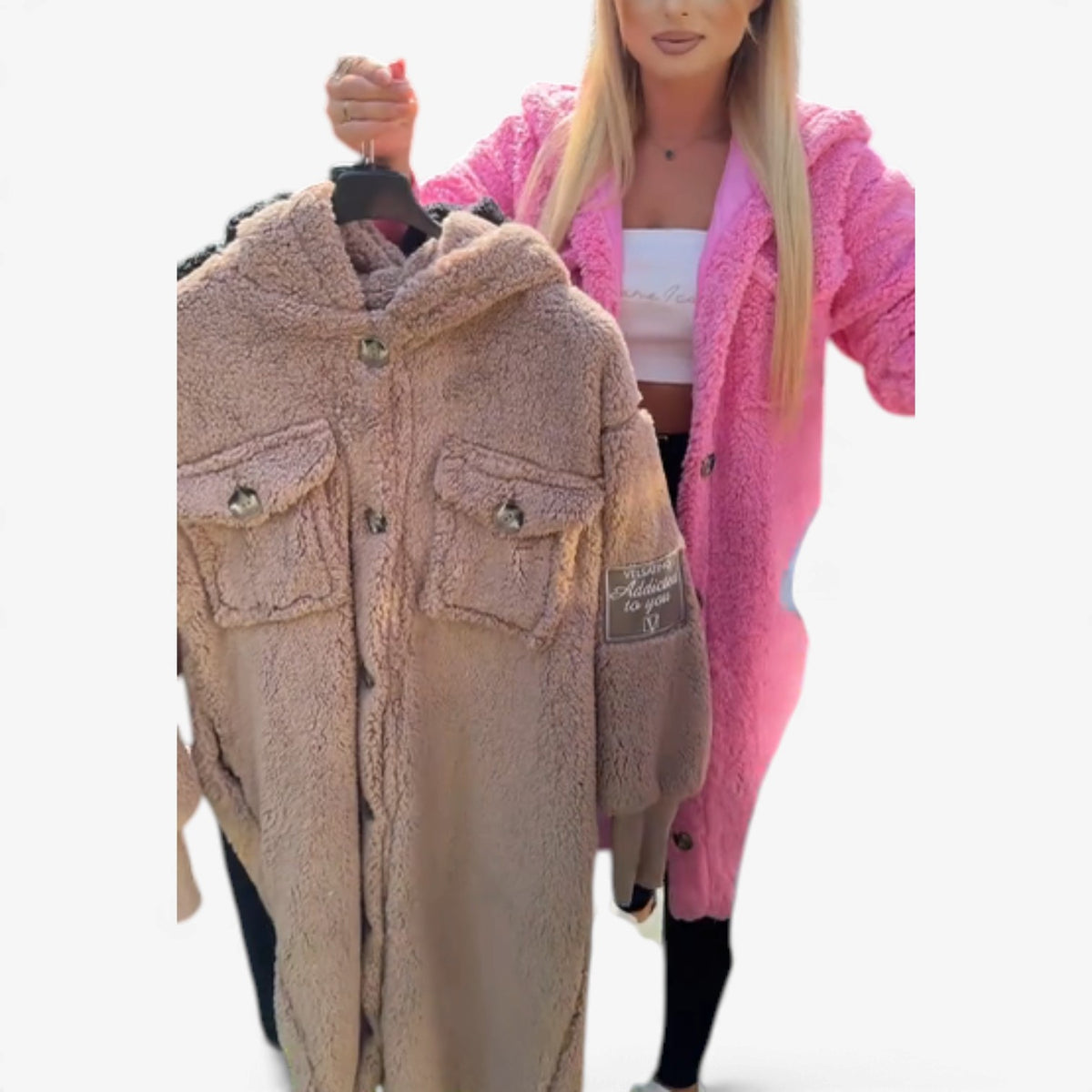 Rosette™ Longline Teddy Button Coat