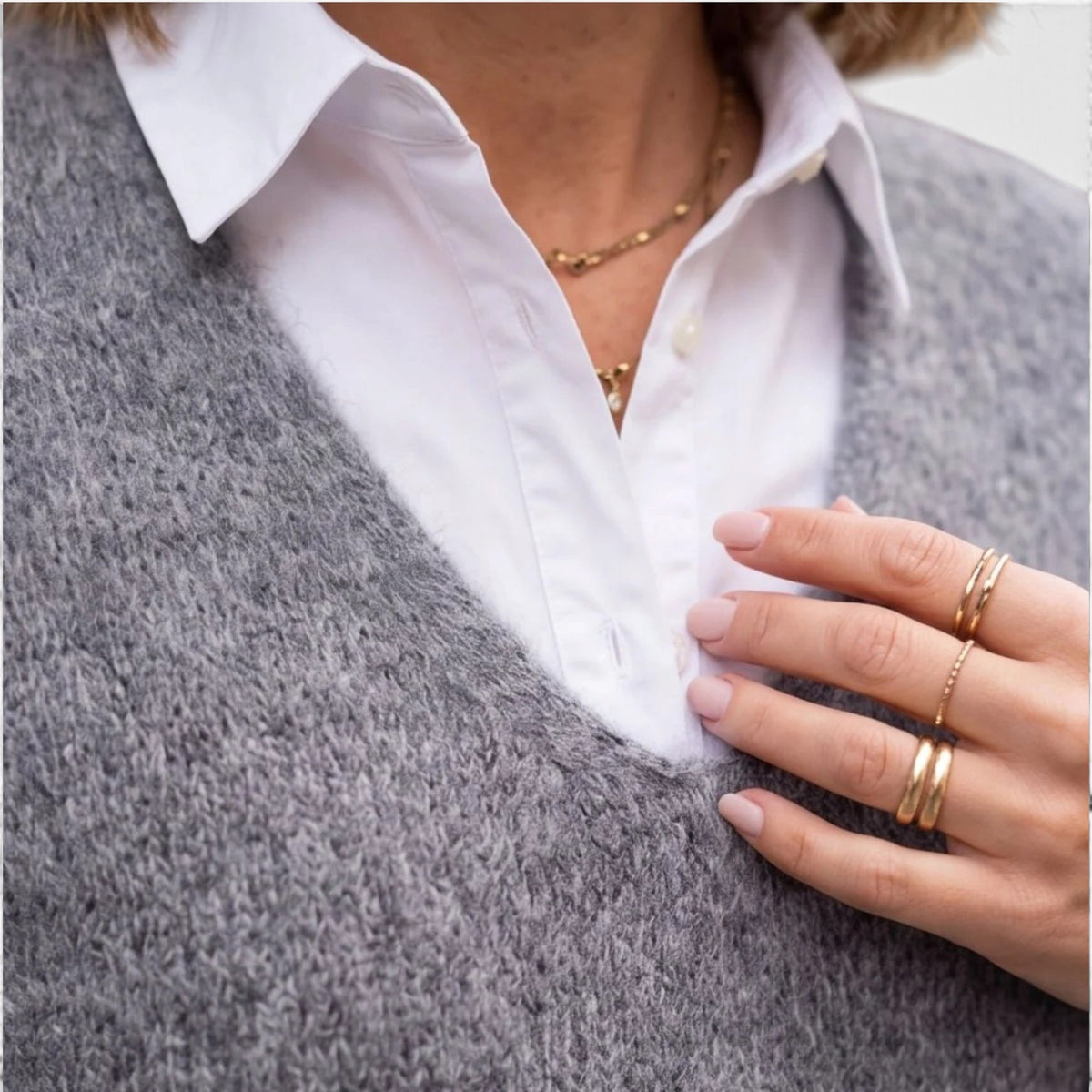 Aimee™ Oversized V-Neck Knit Vest