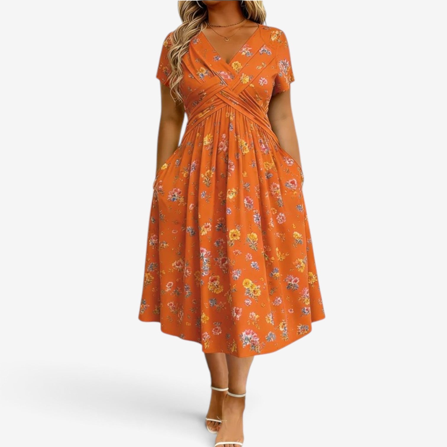 Aura™ Midi dress with sleeves