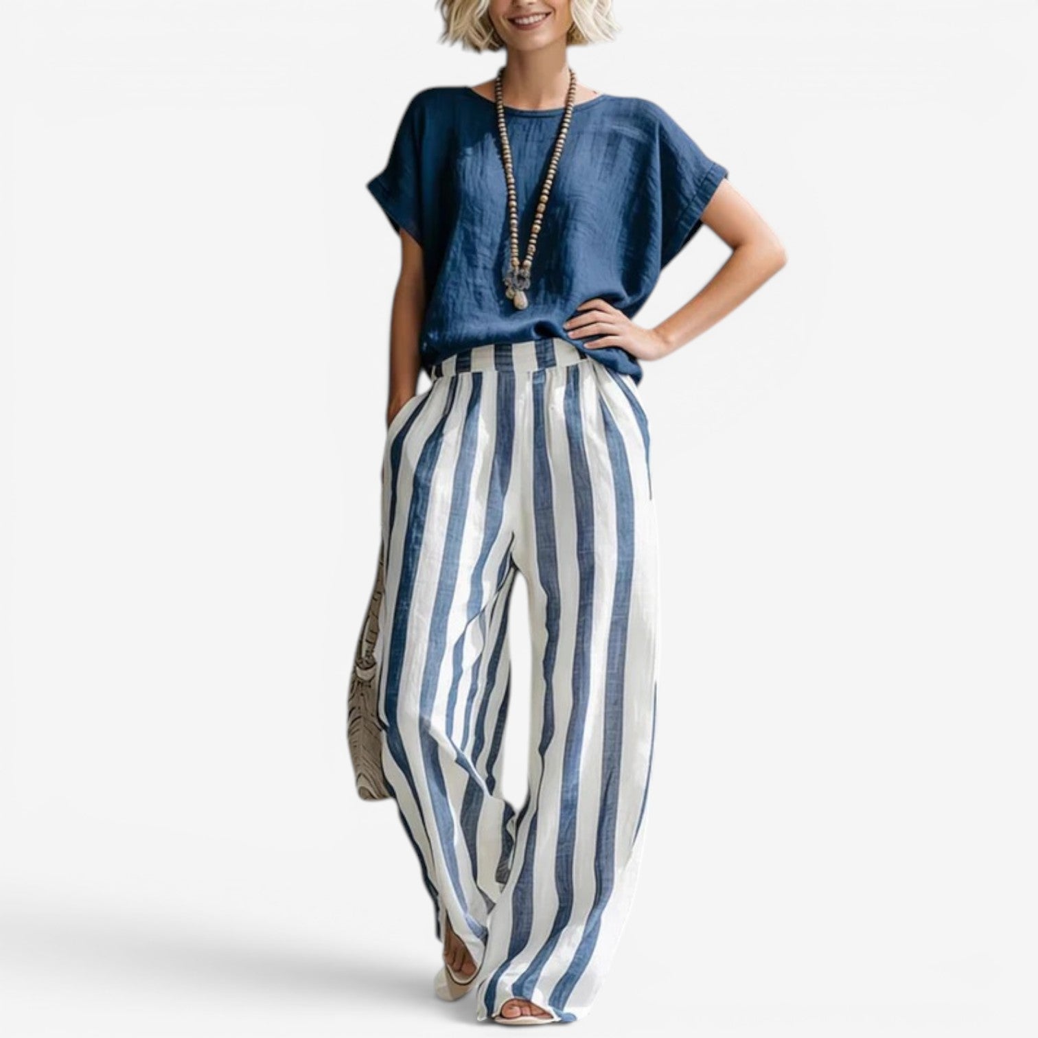 Charice™ Striped Linen Two-Piece Set