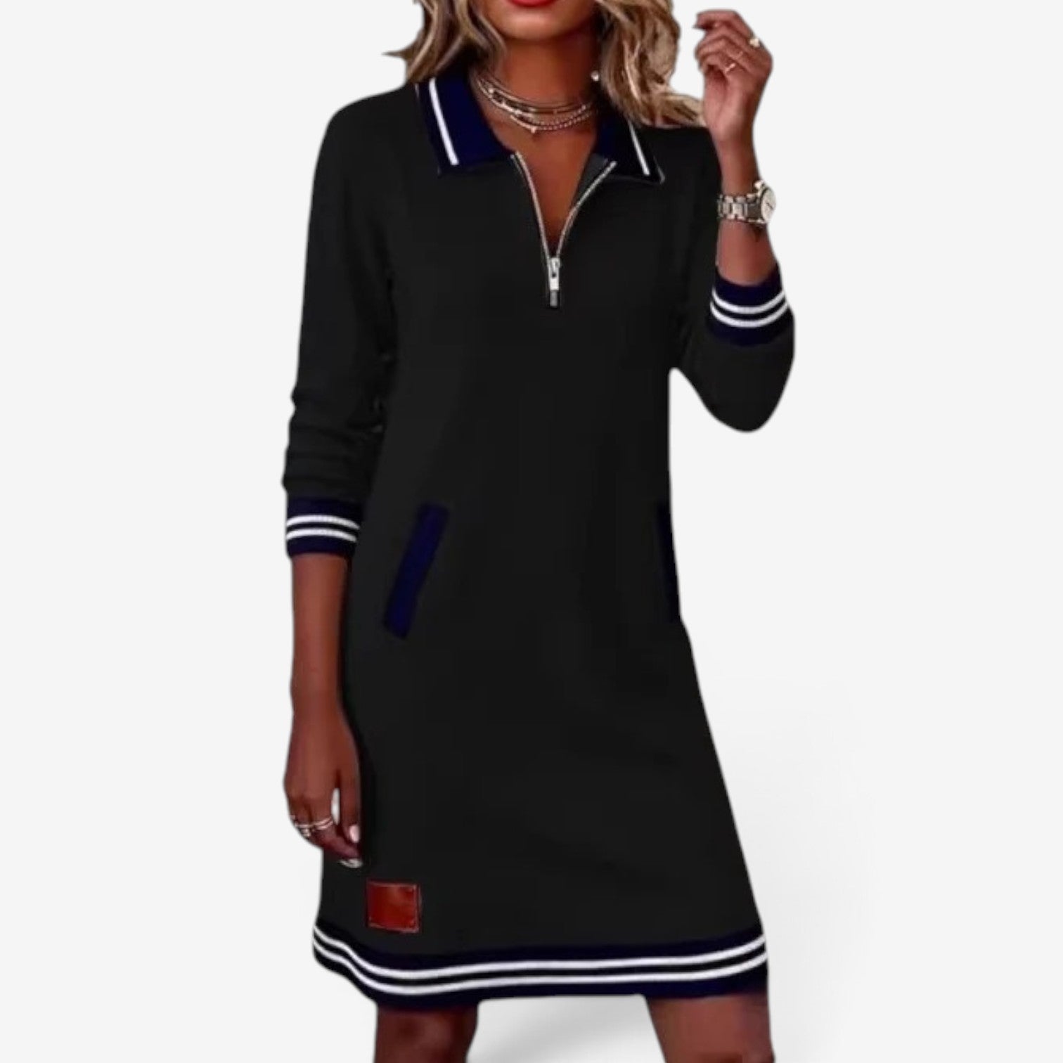 Mia™ Zip-collar sweater dress