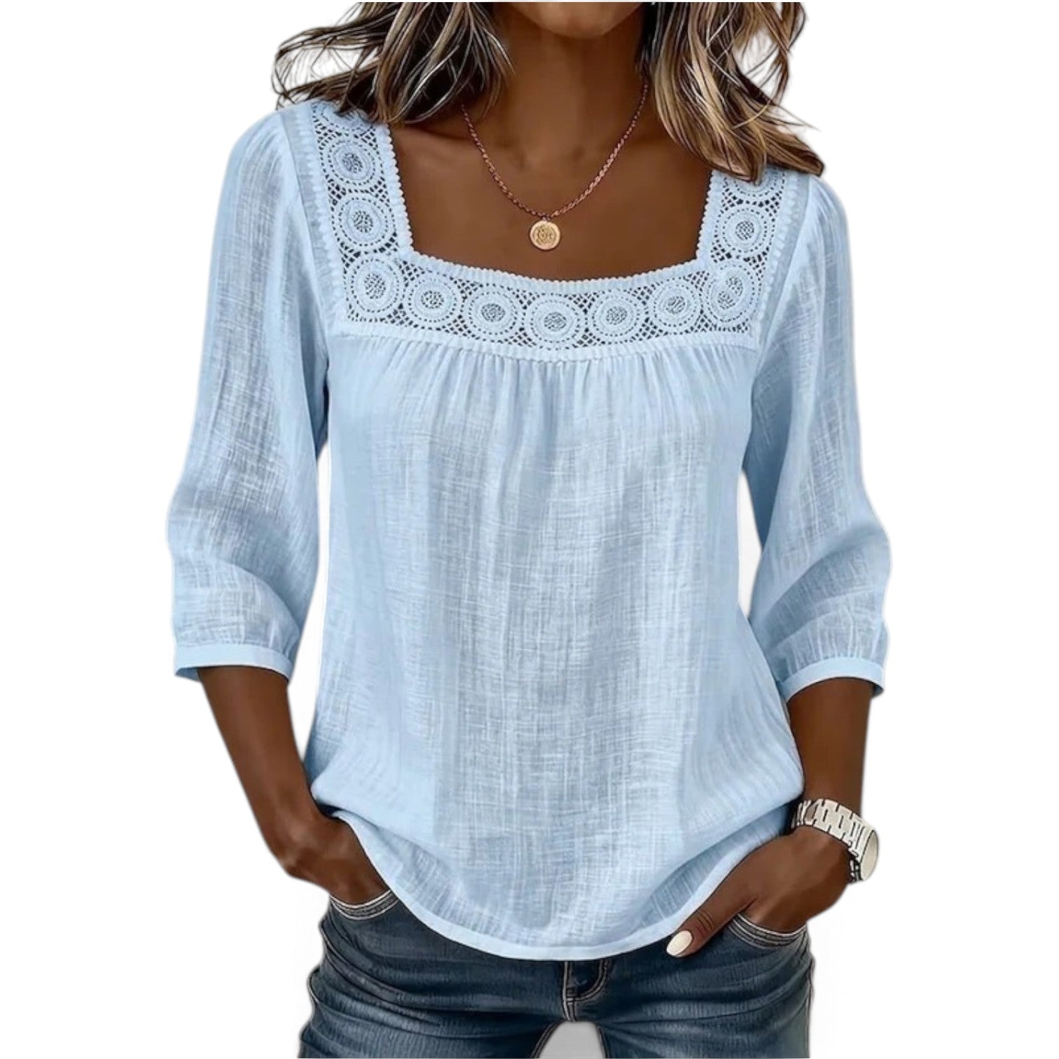 Luciene™ Square-neck sleeve top