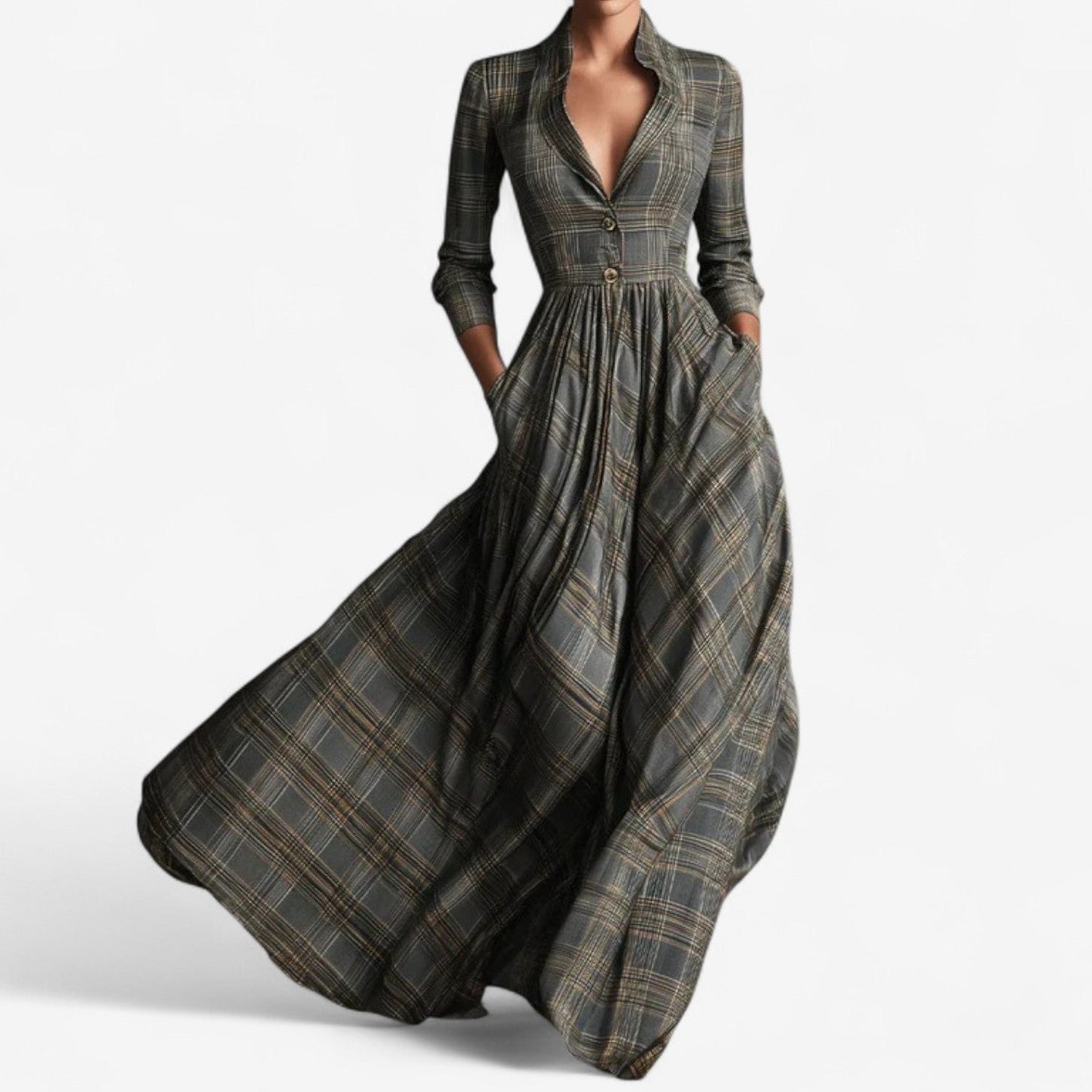 Laila™ Chic Checkered Dress