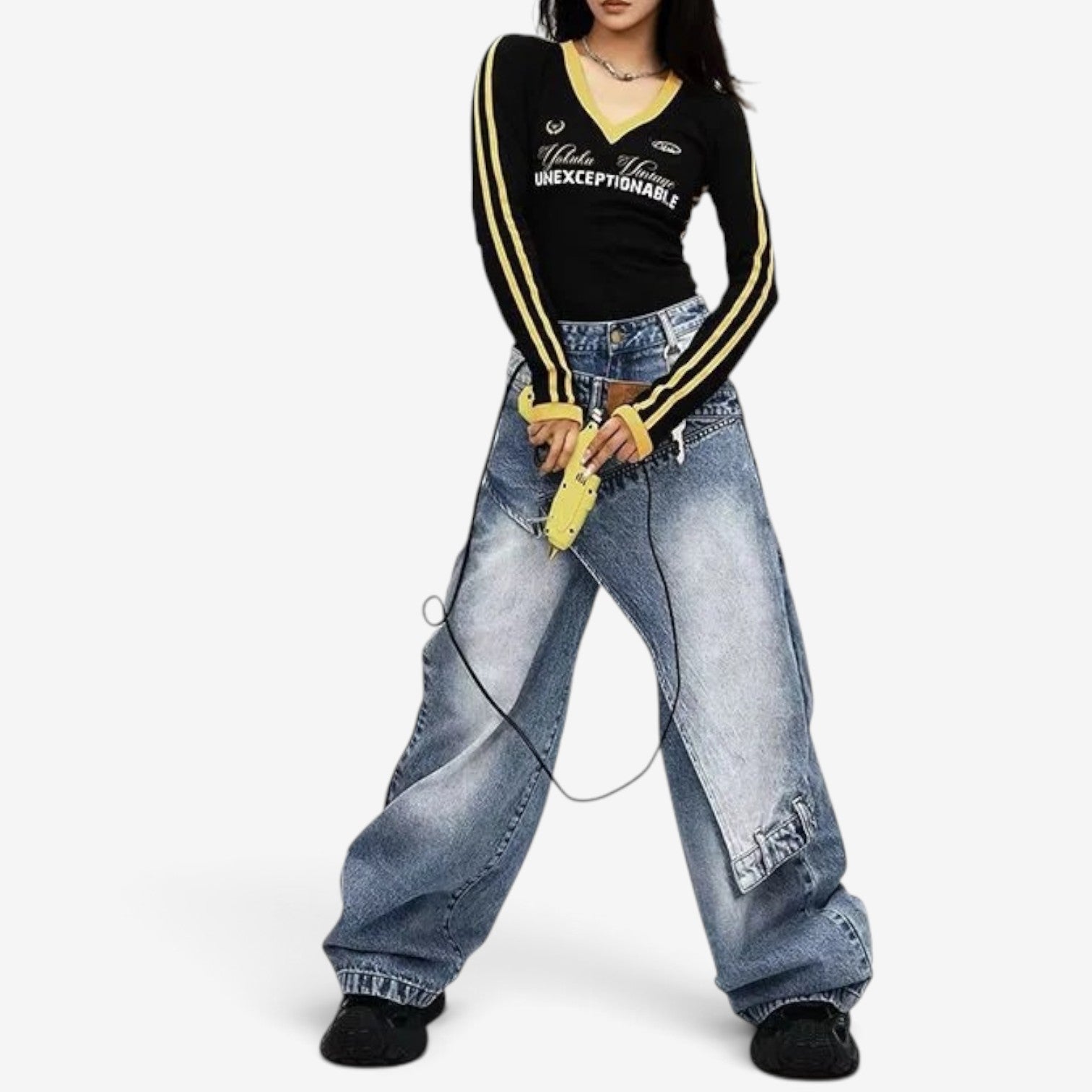Milly™ Waistband baggy jeans