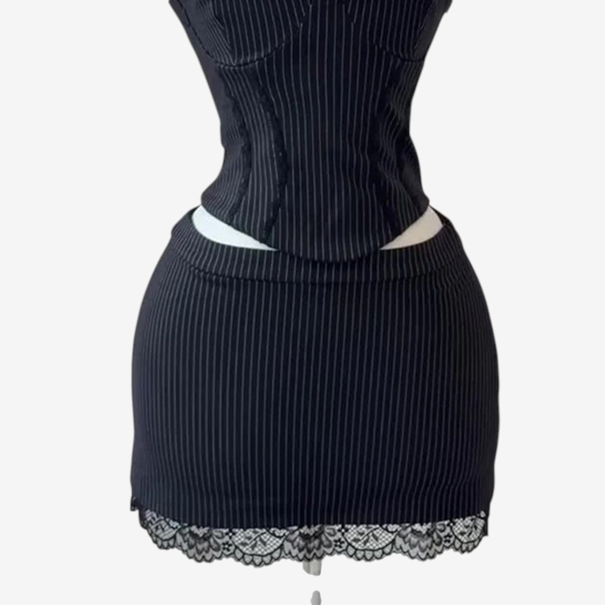 Lourie™ Lace-trim corset set