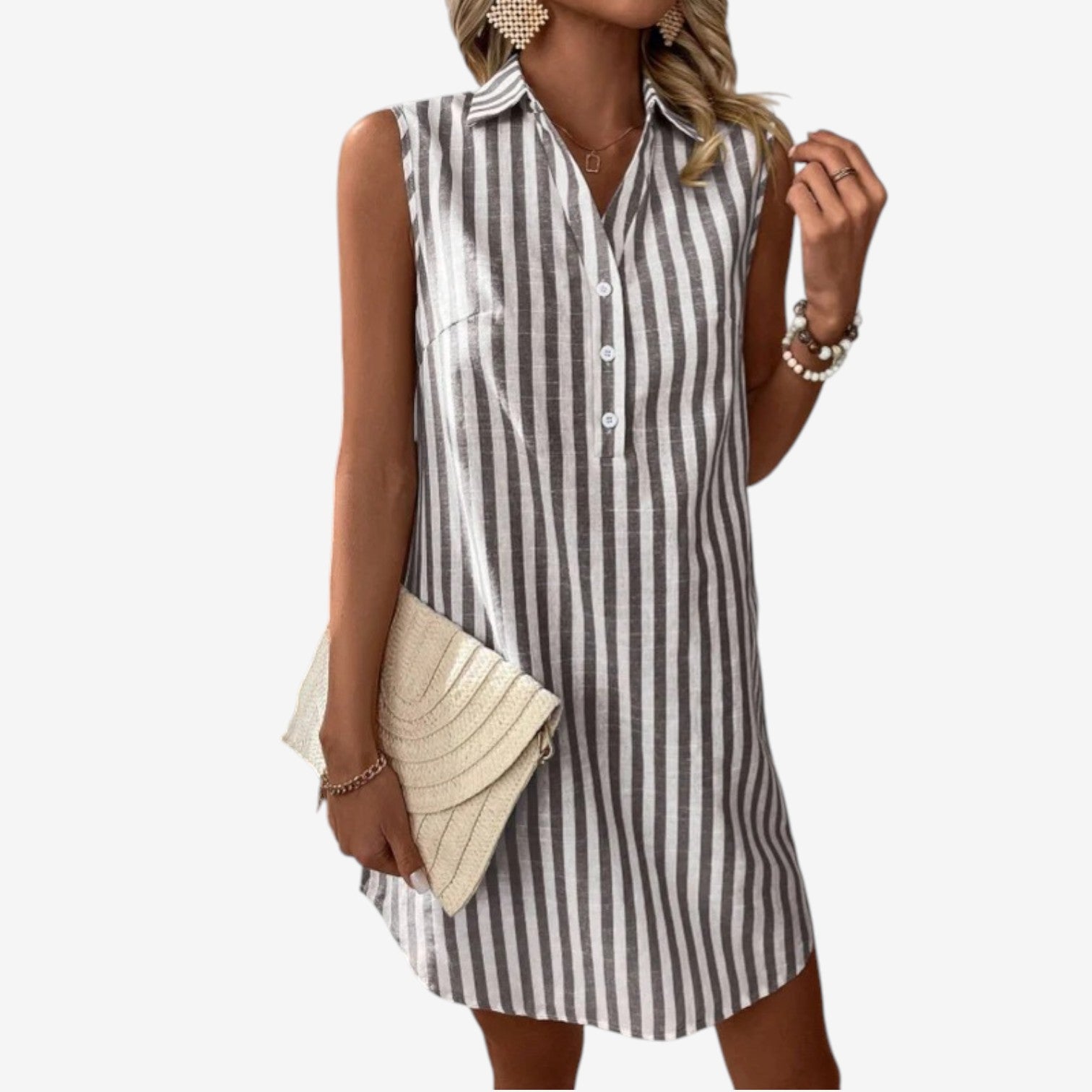 Alleah™ Sleeveless shirt mini dress
