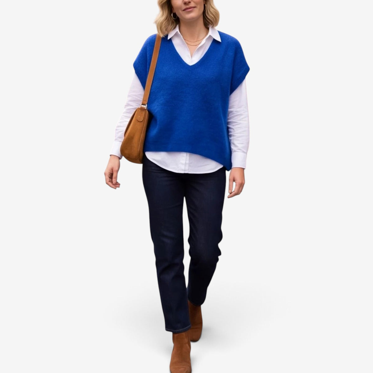 Aimee™ Oversized V-Neck Knit Vest