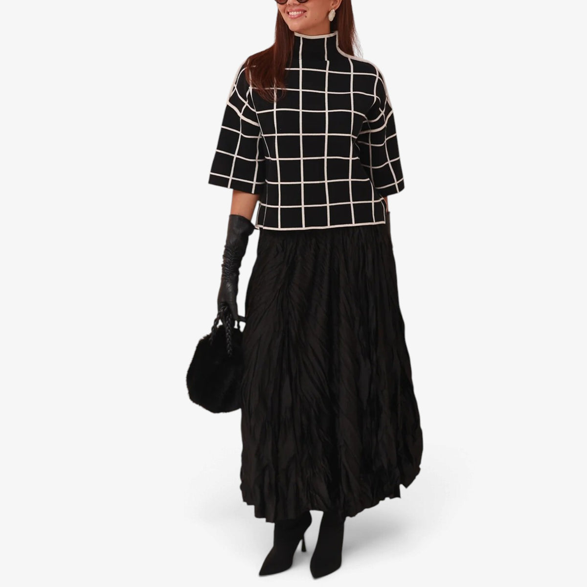 Margaux™ Geometric High-Neck Sweater
