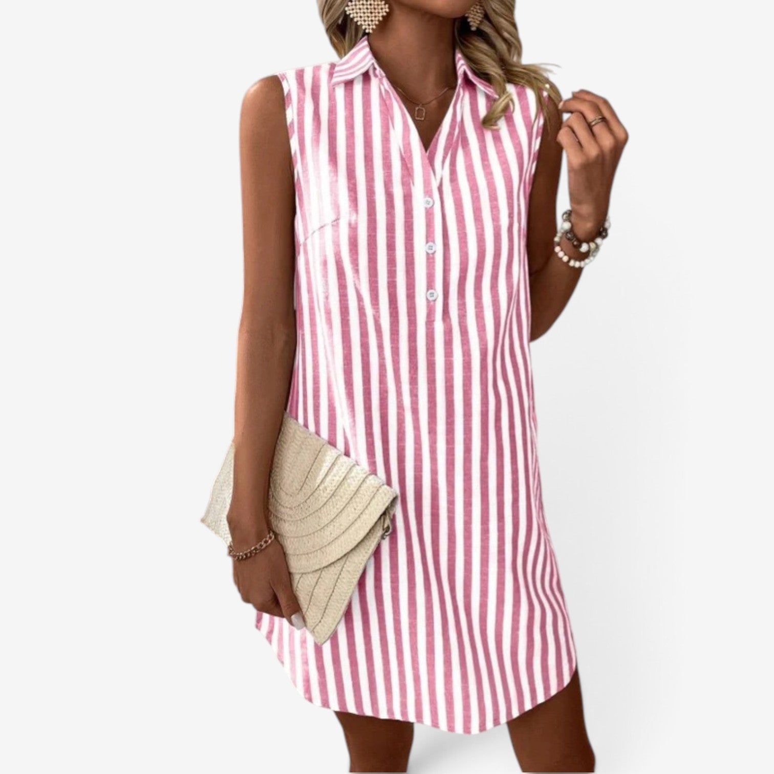 Alleah™ Sleeveless shirt mini dress