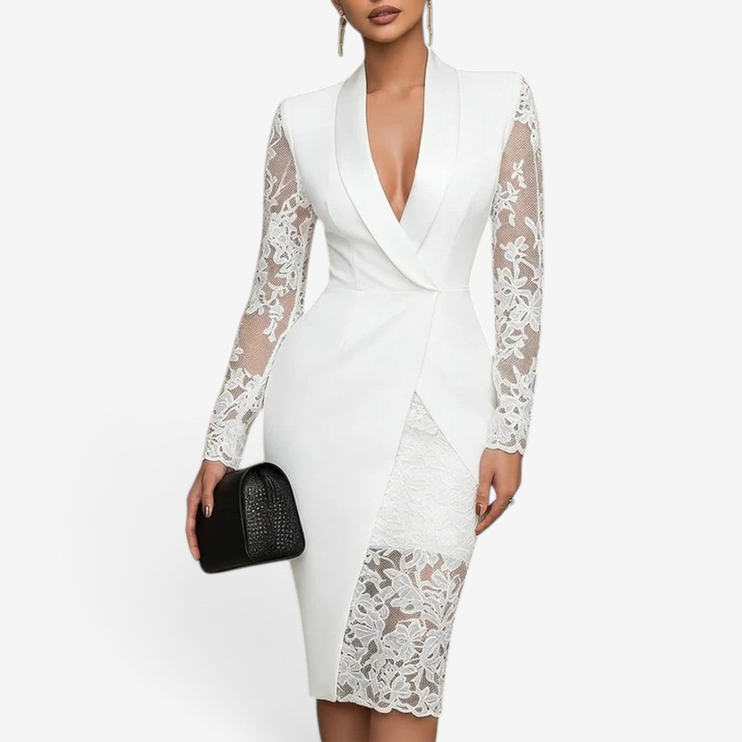 Mirae™ Tuxedo blazer midi dress