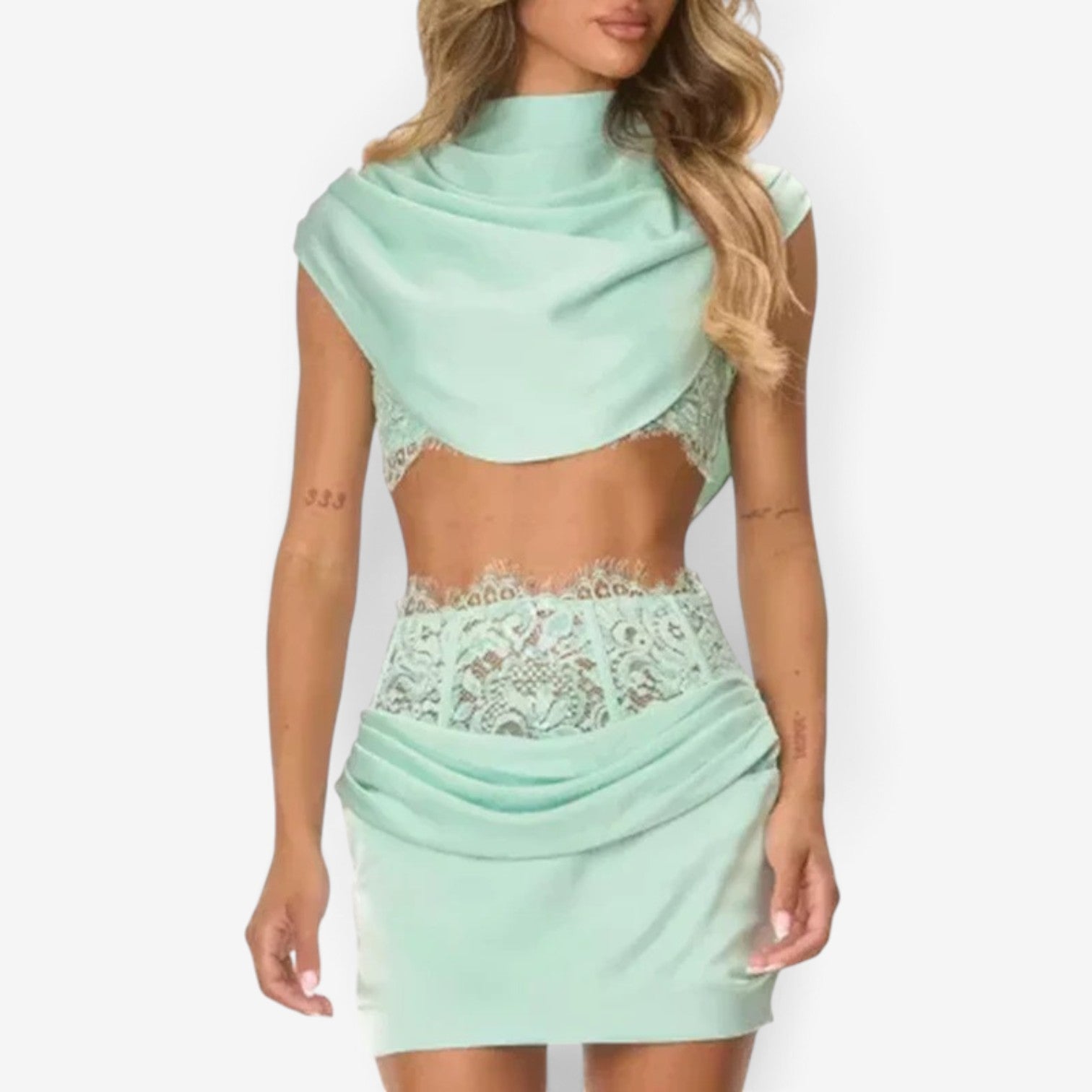 Sandeep™ Skirt crop top set