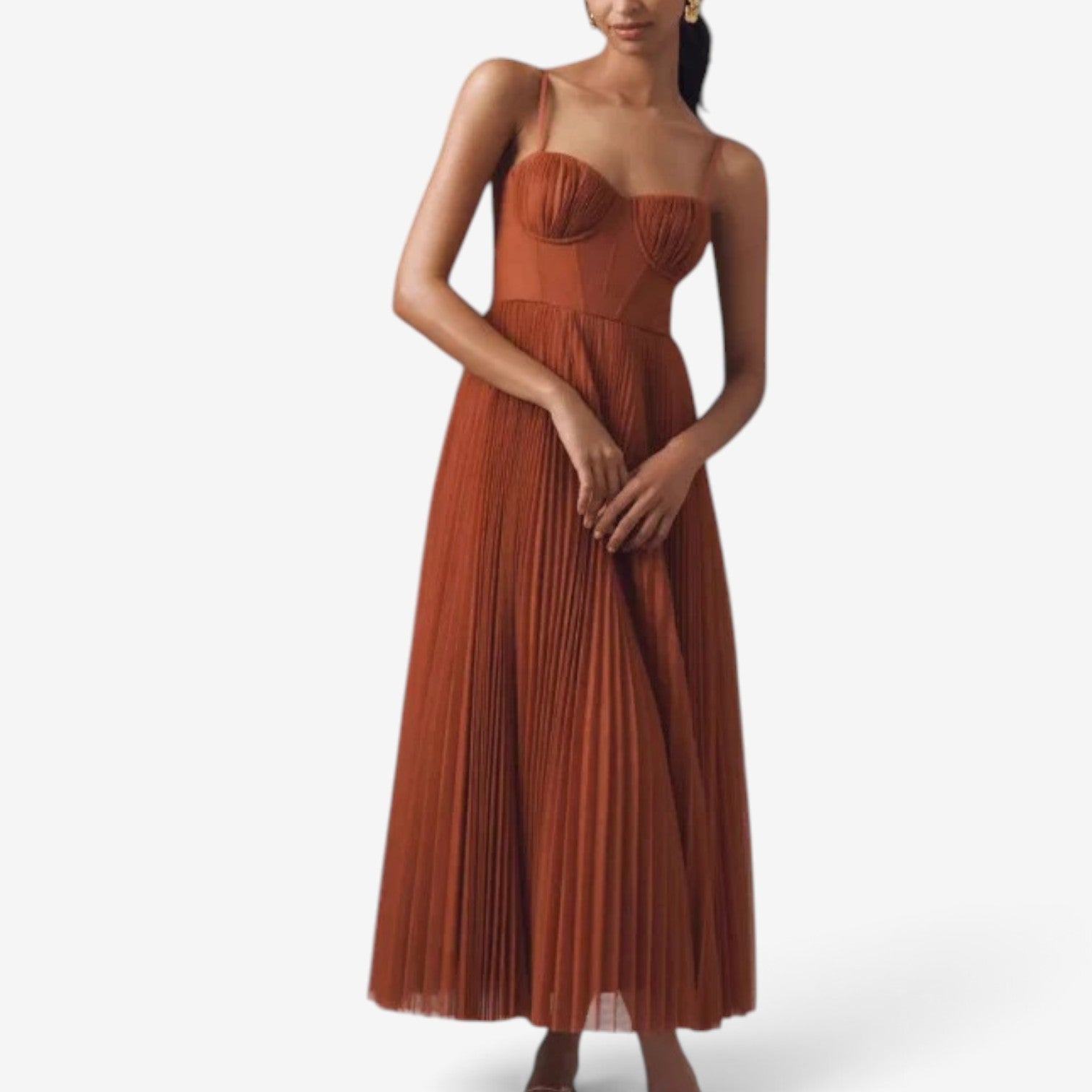 Nayla™ Pleated tulle midi dress