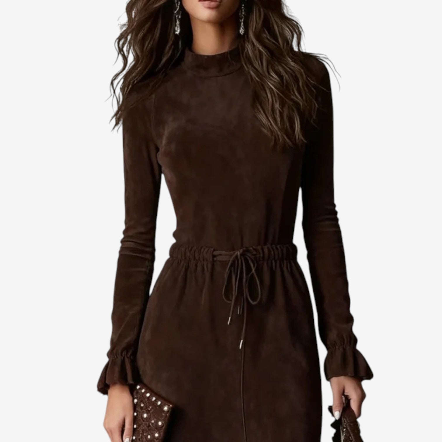 Silvia™ Asymmetrical Chocolate Dress