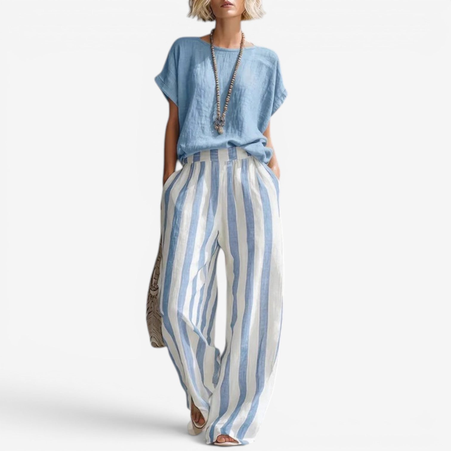 Charice™ Striped Linen Two-Piece Set