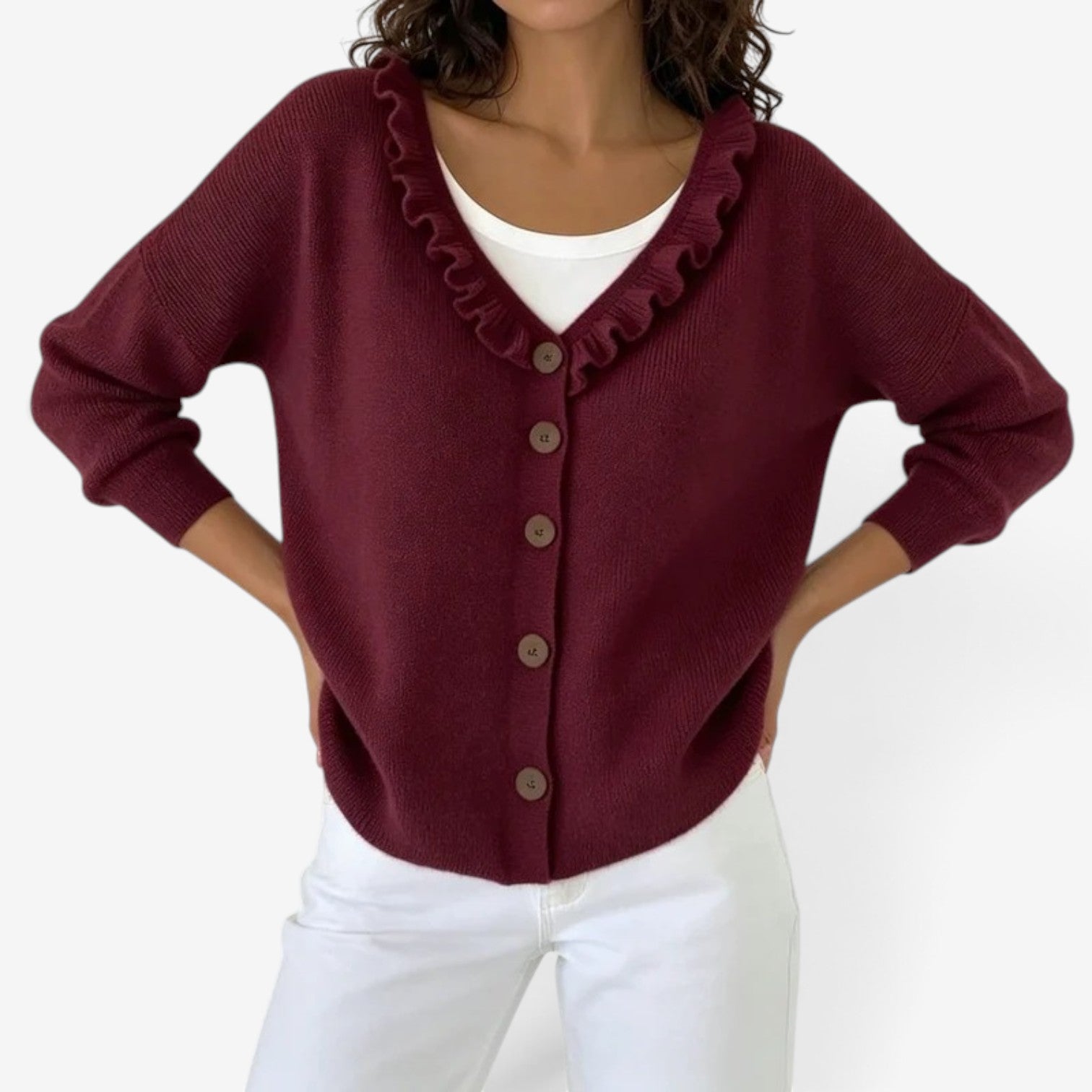 Marel™ Ruffle knit cardigan