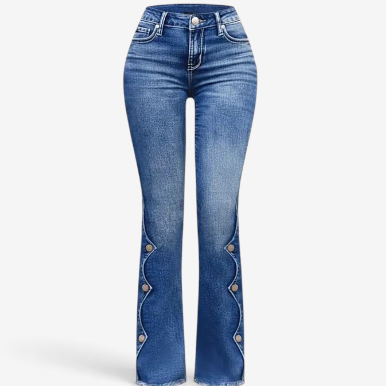 Avah™ Side-button denim jeans