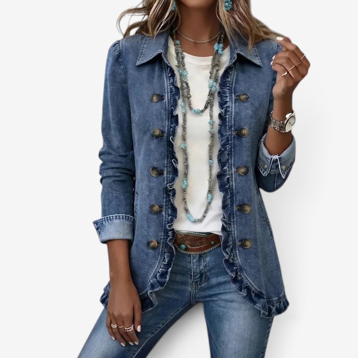 Shelaine™ Floral ruffle blazer