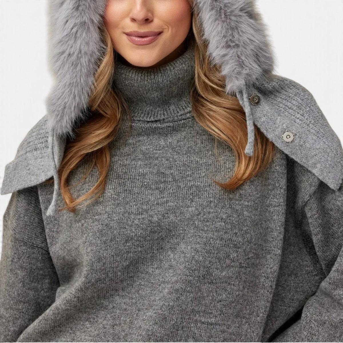 Liana™ Faux Fur Knit Hood Scarf
