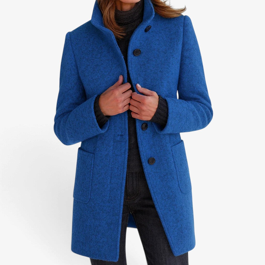 Henrietta™ Wool-Blend Stand Collar Coat