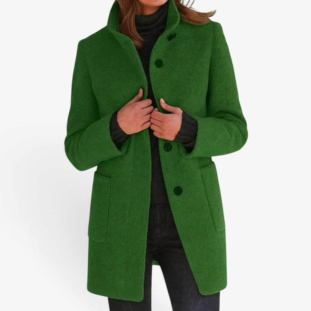 Henrietta™ Wool-Blend Stand Collar Coat