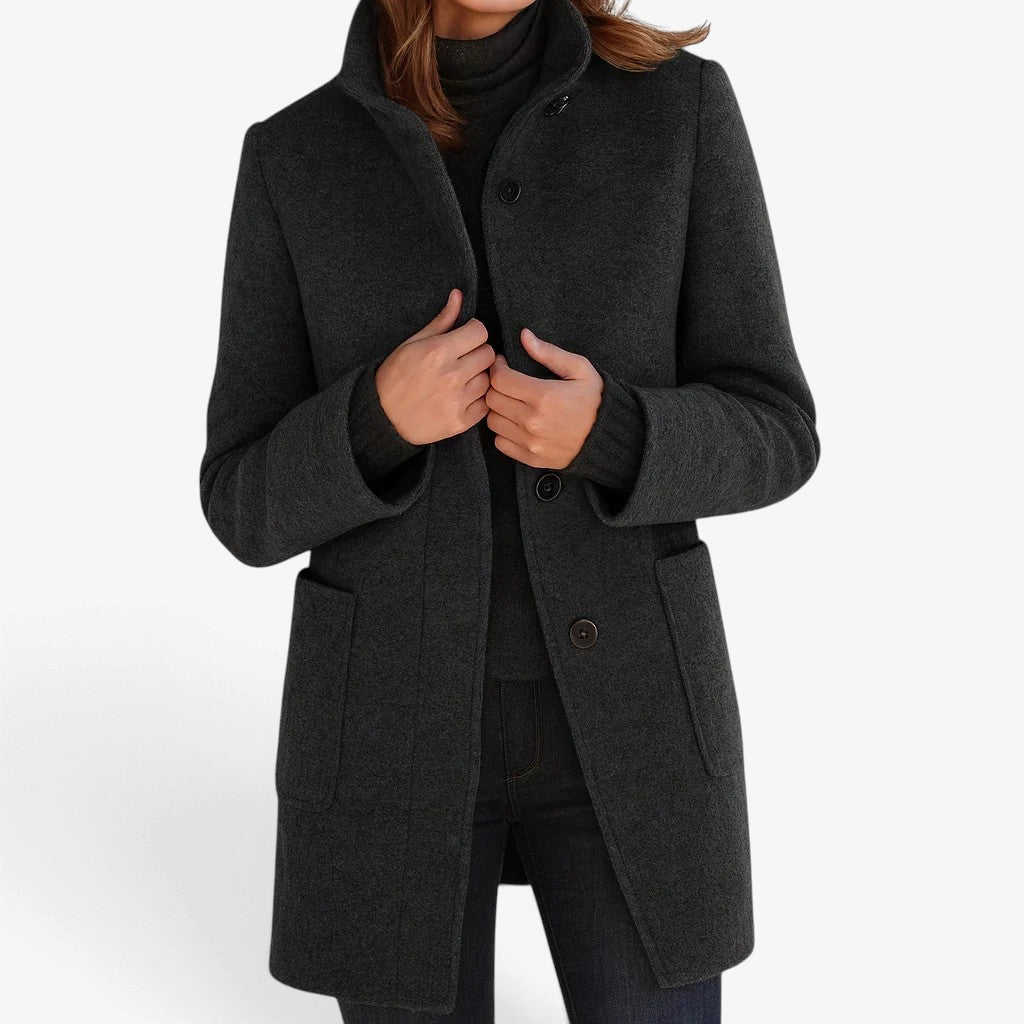 Henrietta™ Wool-Blend Stand Collar Coat