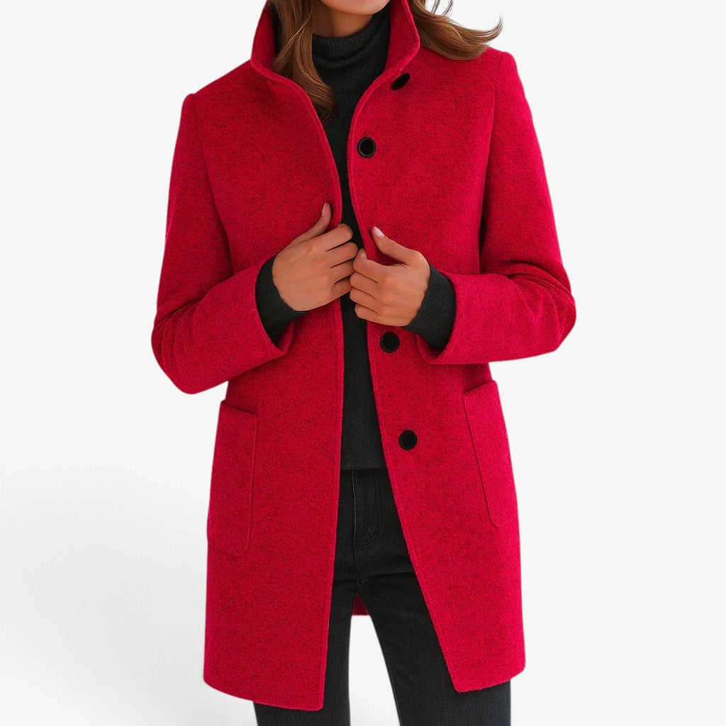 Henrietta™ Wool-Blend Stand Collar Coat