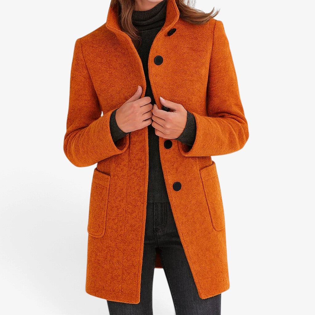 Henrietta™ Wool-Blend Stand Collar Coat
