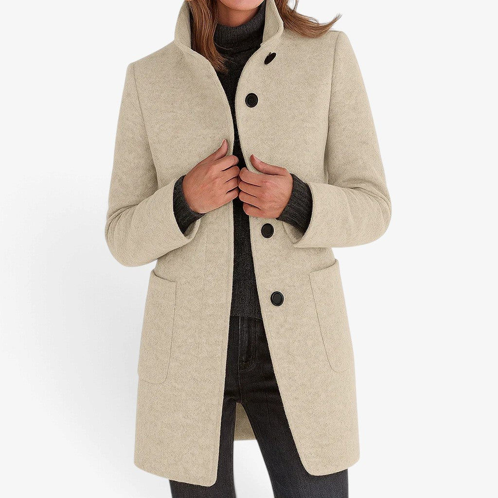 Henrietta™ Wool-Blend Stand Collar Coat