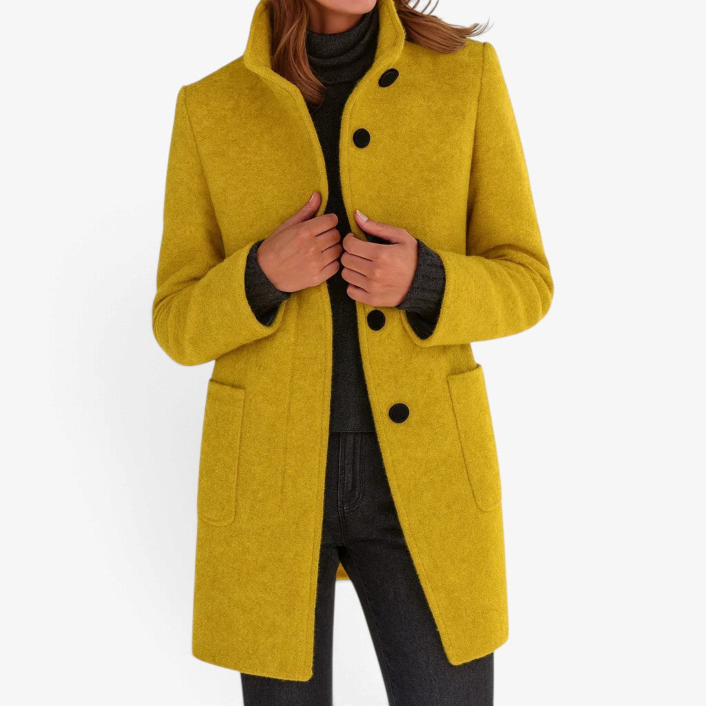 Henrietta™ Wool-Blend Stand Collar Coat