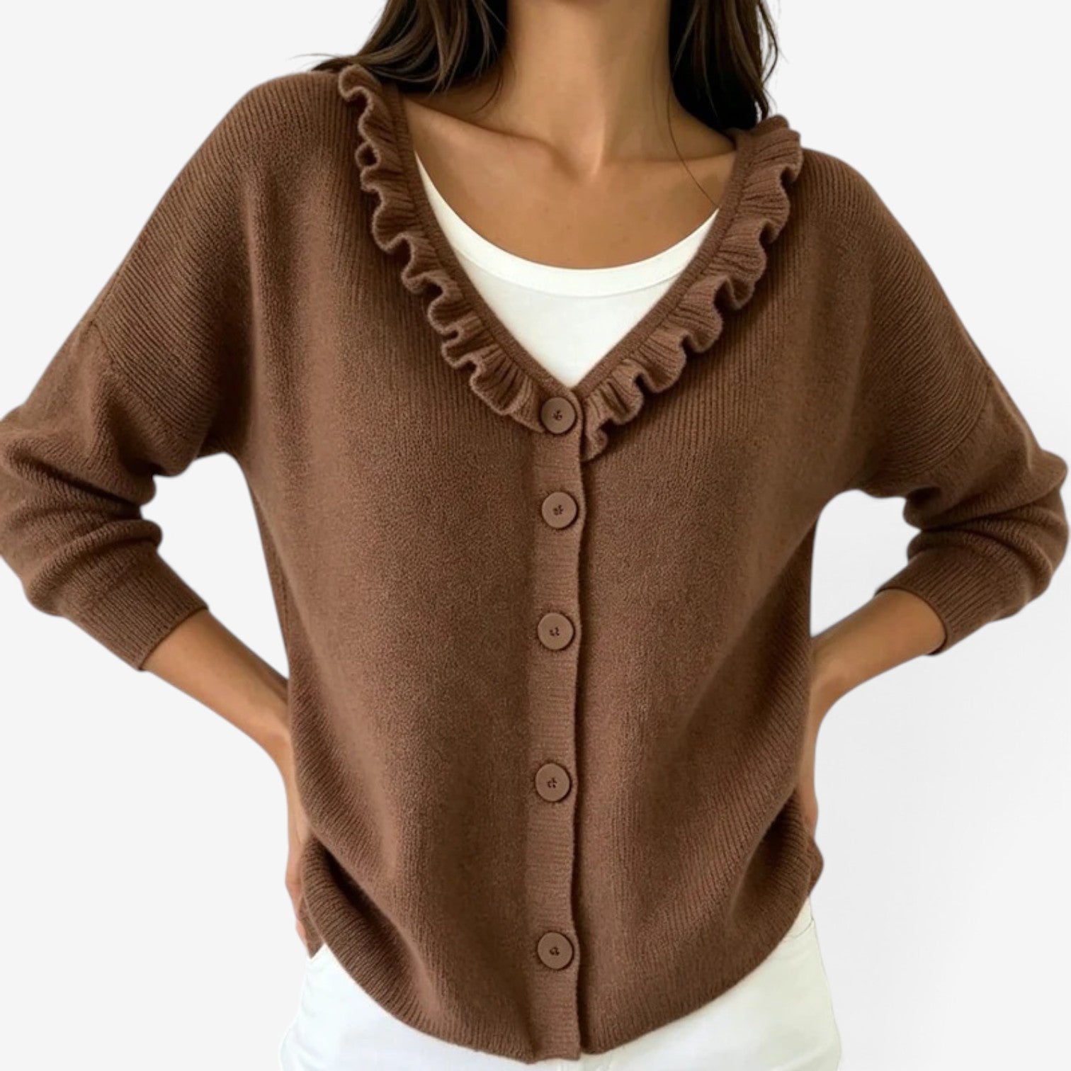 Marel™ Ruffle knit cardigan