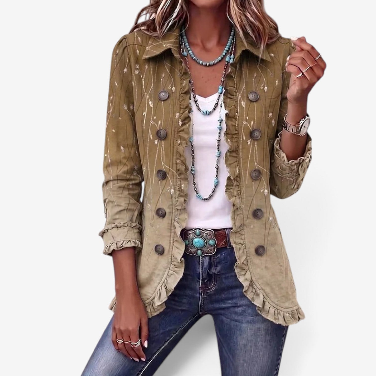 Shelaine™ Floral ruffle blazer