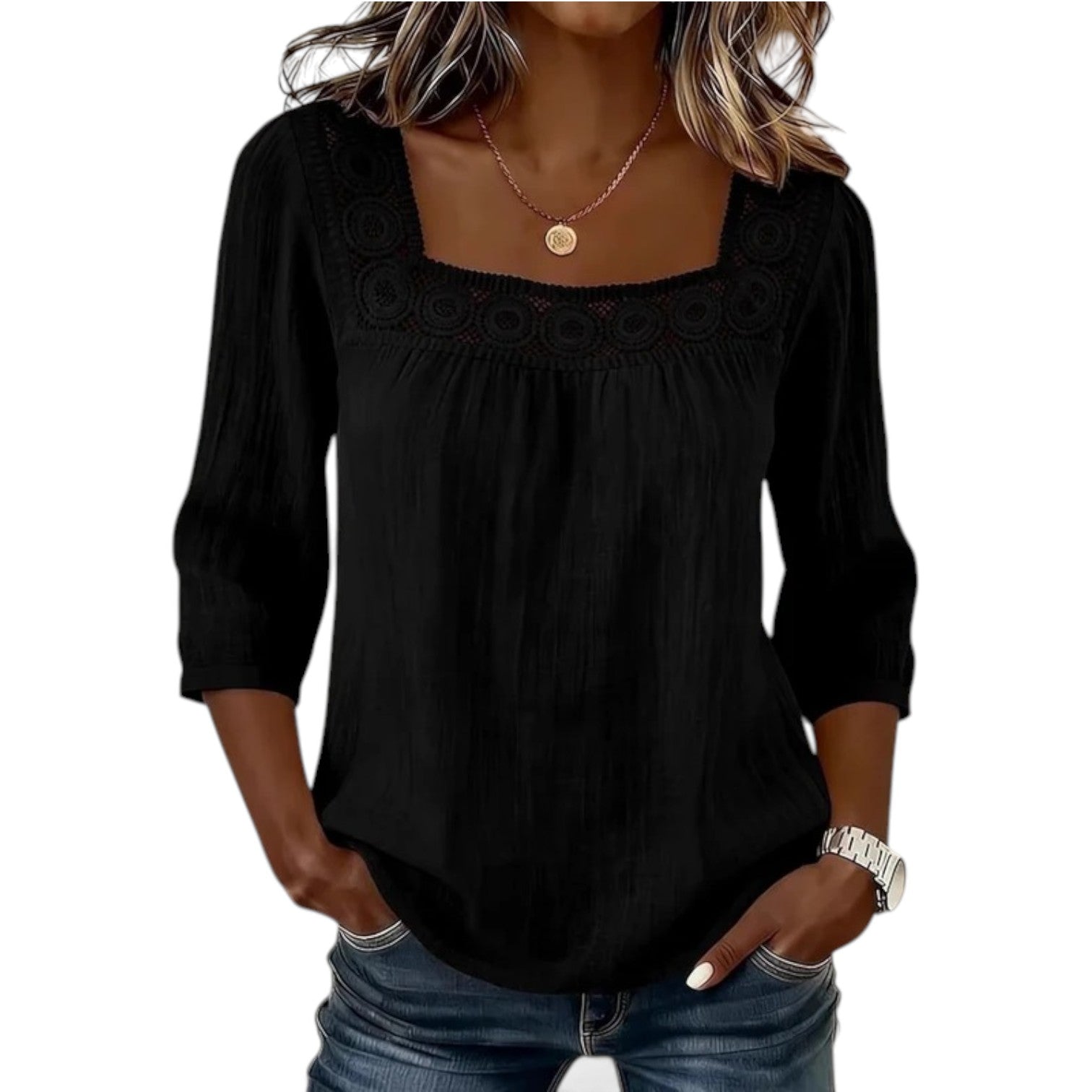 Luciene™ Square-neck sleeve top