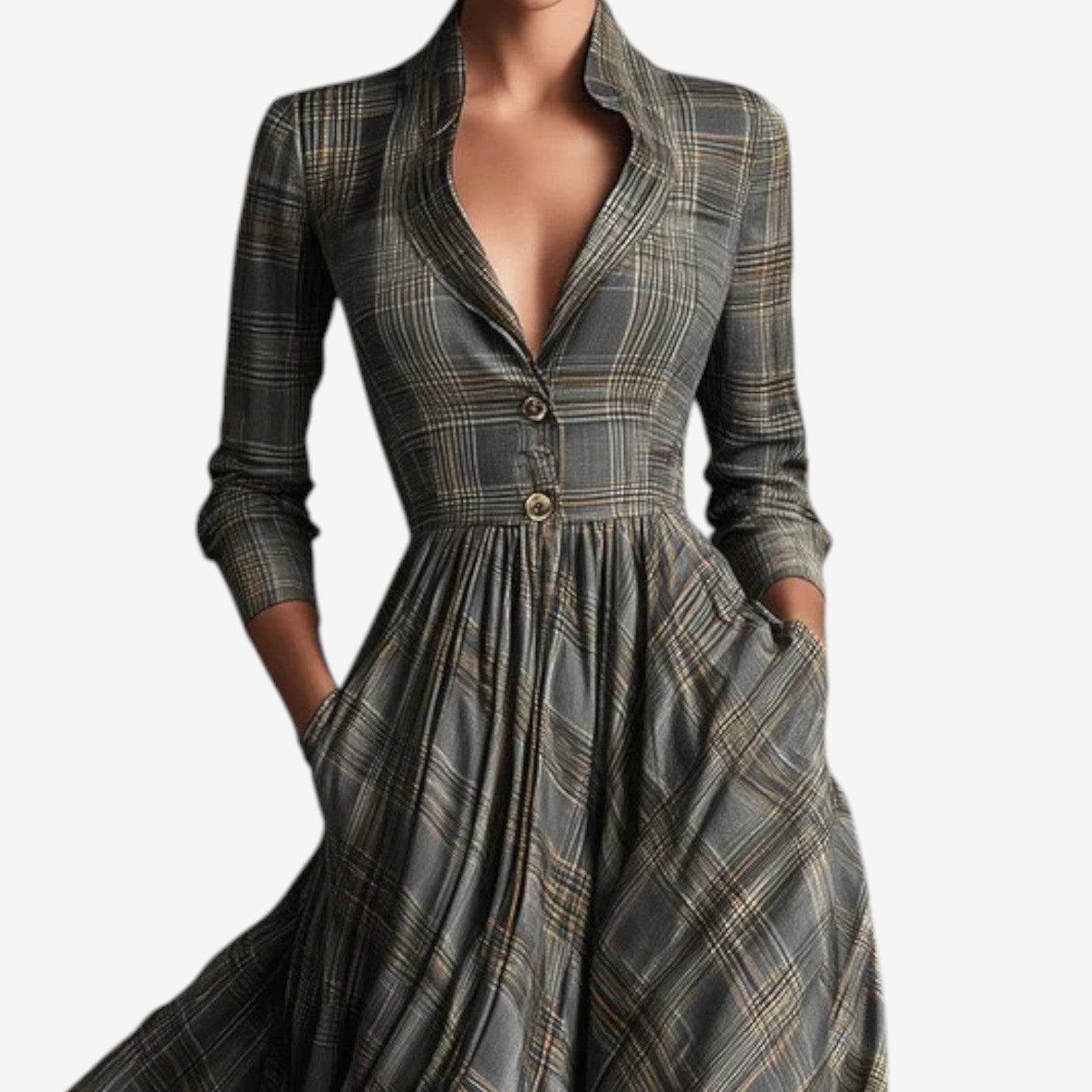 Laila™ Chic Checkered Dress
