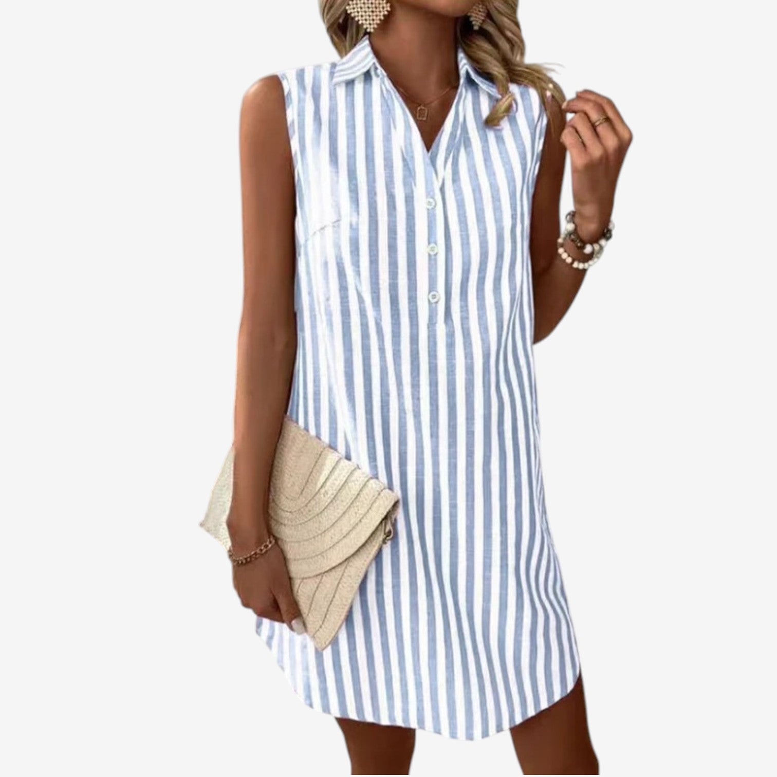 Alleah™ Sleeveless shirt mini dress