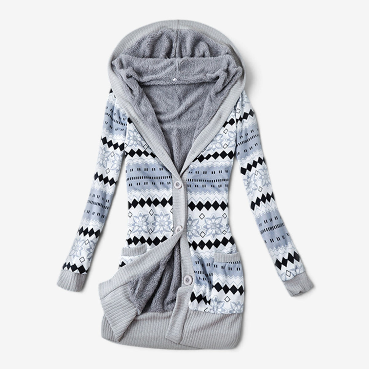 Vien™ Hooded Patterned Knit Cardigan
